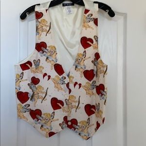 Adorable vest hearts angels size M tie in back